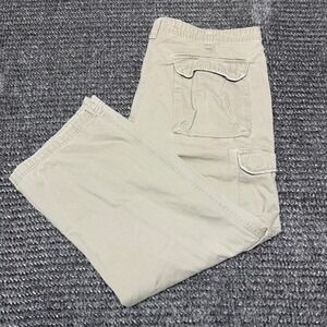 Lee Dungarees Mens Cargo Pants 40x30‎ Khaki Cotton Utility Workwear